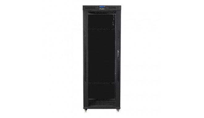 Installation cabinet rack 19 42U 800x1000 black, glass door lcd (Flat pack)