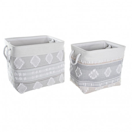 Basket set DKD Home Decor 45 x 35 x 40 cm Grey