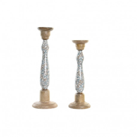 Svijećnjak DKD Home Decor Metall Mangopuit (17 x 17 x 52,5 cm) (2 Tükid, osad)