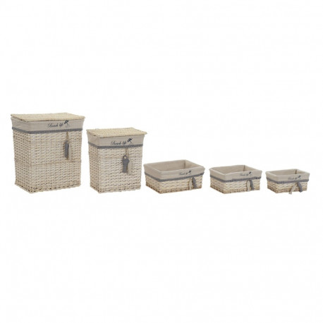 Korvikomplekt DKD Home Decor Sinine Beež Alumiinium Spiraalid Vahemere 5 Tükid