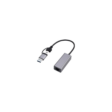 GEMBIRD USB 3.1 + type-C Gigabit network adapter space grey