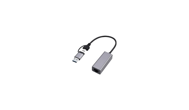 GEMBIRD gigabitine võrguadapter USB 3.1 + type-C, kosmosehall