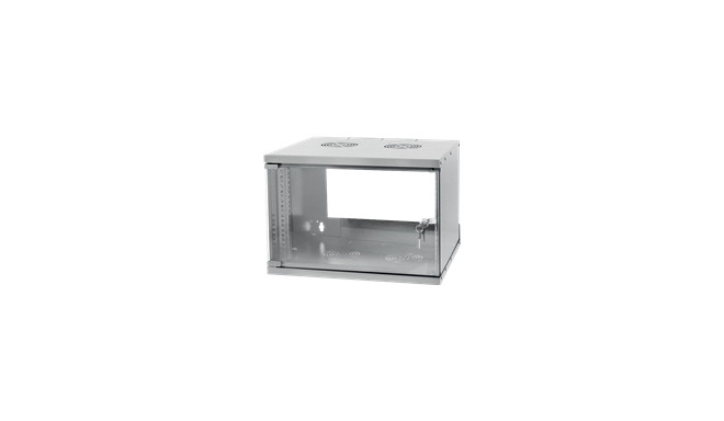 TECHLYPRO 022212 TechlyPro Wallmount cabinet ECO 19 6U/320 mm glass door assembled grey