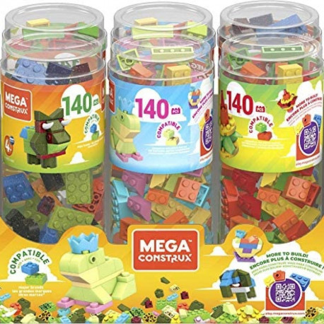 Klotsid tuubis Mega Construx, erinevad