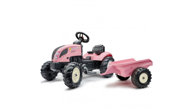 Falk traktor Farmer treileriga, roosa