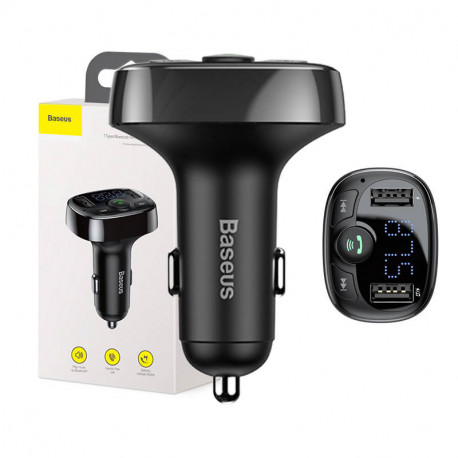 Baseus FM saatja T-tüüpi Bluetooth 2xUSB microSD (must)