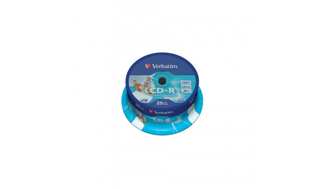 VERBATIM CD-R 700MB 52X AZO PRINTABLE ID BRAND CAKE*25 43439