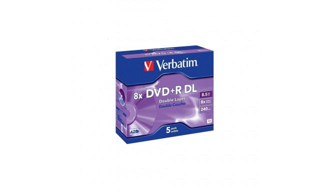 VERBATIM DVD+R 8,5GB 8X DOUBLE LAYER JEWEL CASE*5 43541