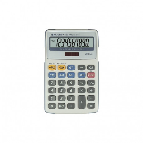 SHARP CALCULATOR DESKTOP ELSI MATE 10D BIG DISPLAY BLISTER GRAY EL334FB