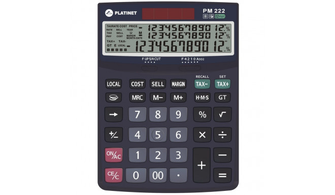 PLATINET DESKTOP CALCULATOR PM222TE 12D TAX MAR COST SELL 3 line display