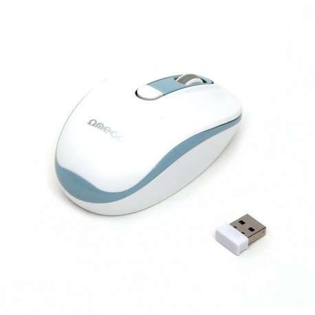 OMEGA MOUSE WIRELESS 1000/1200/1600 DPI 2,4GHz WHITE-BLUE [45863]