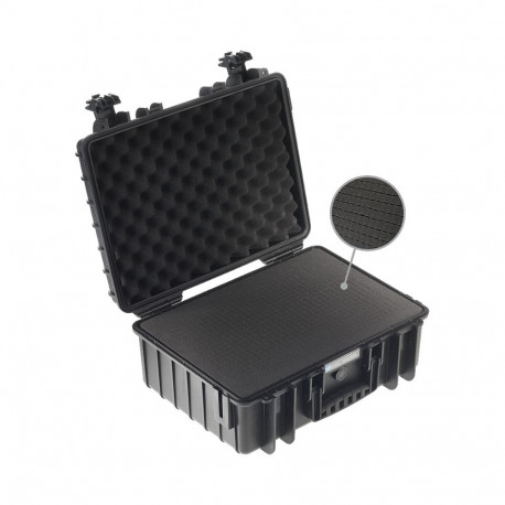 BW kaitsekohver Type 5000 ruudustatud vahtplastiga, must