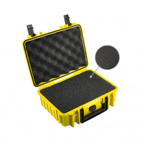BW kaitsekohver Type 1000 eellõigatud vahtsisuga, kollane