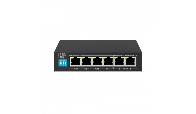 Switch EUROS V2 6 ports POE 4X 10-100MBPS POE ports + 2X UPLINK ports 802.3AF 60W