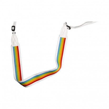 Polaroid Camera Strap Flat Rainbow White