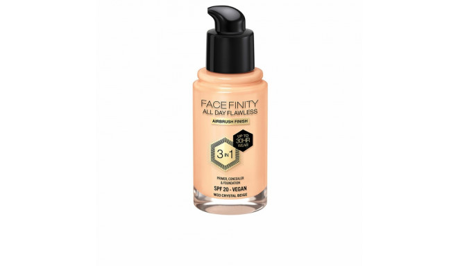 Crème Make-up Base Max Factor Face Finity All Day Flawless 3-in-1 Spf 20 Nº W33 Crystal beige 30 ml