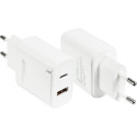 "USB-Schnellladegerät 20W 2-Port USB-A; USB C PD3.0 GoodConnections White"