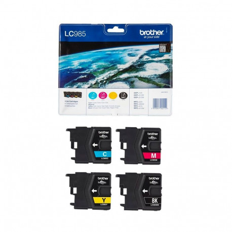 "Brother Tinte LC-985 Value Pack (BK/C/M/Y)"