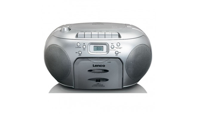 Portable FM radio CD and cassette player Lenco, silver