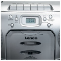 Portable stereo FM radio with CD and cassette player Lenco SCD420SI