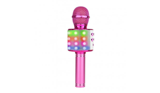 Wireless karaoke microphone Manta, pink with LED