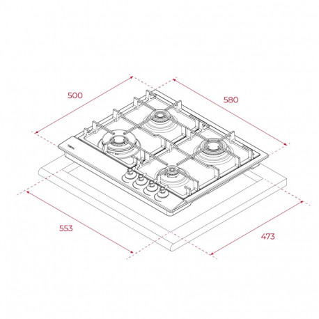 Built-in gas hob Teka vanilla