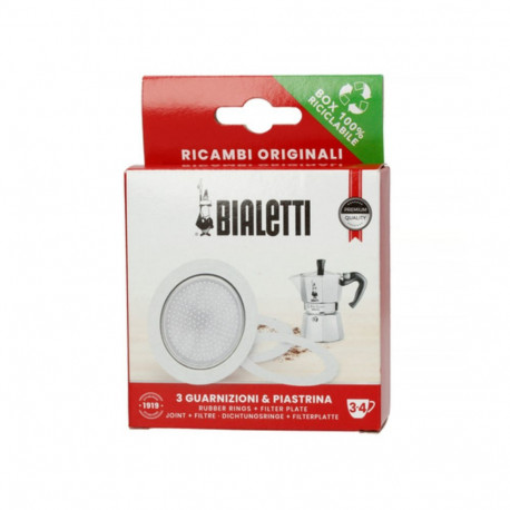 3 tihendit + filter Bialetti Moka Express 3/4 tassi 0800033