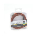 PLATINET MICRO USB TO USB FABRIC BRAIDED CABLE 1M ORANGE