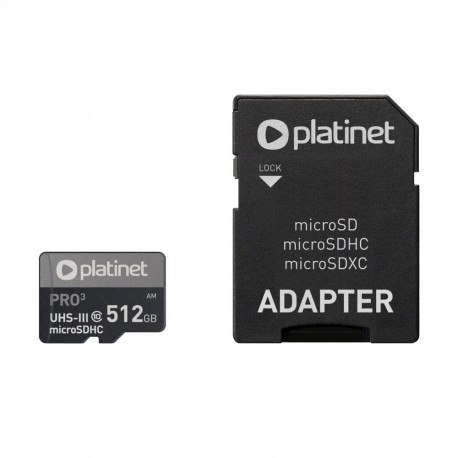 PLATINET microSDXC SECURE DIGITAL + ADAPTER SD 512GB class10 UIII A2