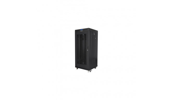 RACK CABINET 19" FREE-STANDING 27U/600X600 (FLAT PACK) WITH MESH DOOR LCD BLACK LANBERG V2