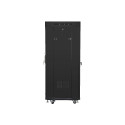 RACK CABINET 19" FREE-STANDING 27U/600X600 (FLAT PACK) WITH MESH DOOR LCD BLACK LANBERG V2