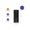Enclosure for drive M.2 SATA, NVMe, USB C, 2TB