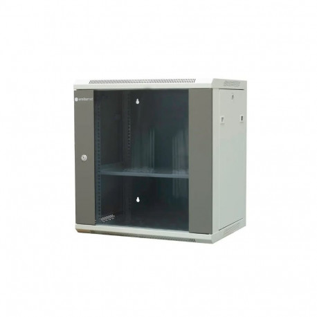 EMITERNET Separate hanging cabinet 19" 12U, sheet metal/glass door, 600×450×635mm width/depth/height