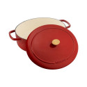 BALLARINI BELLAMONTE OVAL CAST IRON POT 75003-566-0 - 5.5 LTR RED