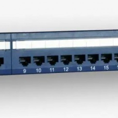 EmiterNet Panel 19", 24xRJ45 UTP cat.5e (1U) with shelf, blue (PoE)