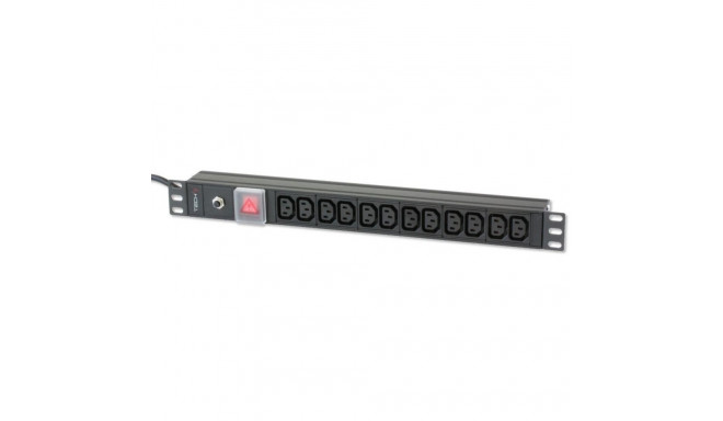 Techly Rack 19" PDU 12 VDE outputs with C20 plug and Switch