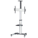Manhattan TV & Monitor Mount, Trolley Stand, 1 screen, Screen Sizes: 37-65", Silver, VESA 200x200 to