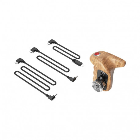 SmallRig 3324 Rosette Side Handle Wood with Record Start/Stop Remote Trigger