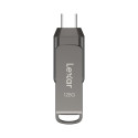 LEXAR JUMPDRIVE DUAL DRIVE D400 TYPE-C/TYPE-C & TYPE-A, UP TO 130MB/S READ (USB 3.1) 128GB