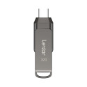 LEXAR JUMPDRIVE DUAL DRIVE D400 TYPE-C/TYPE-C & TYPE-A, UP TO 100MB/S READ (USB 3.1) 32GB