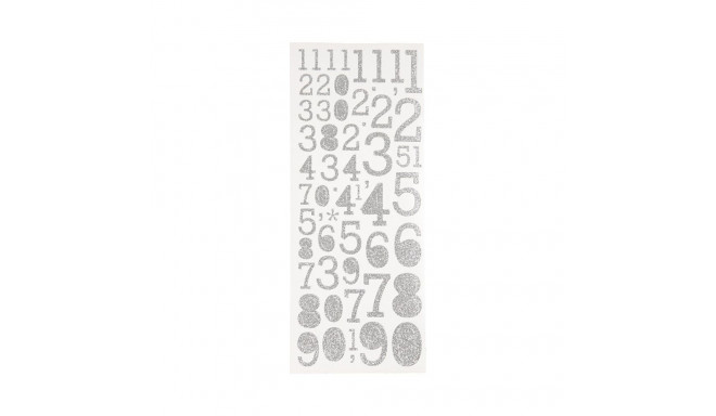 FOCUS GLITTERSTICKERS SILVER NUMBERS