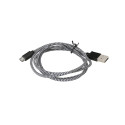 PLATINET MICRO USB TO USB FABRIC BRAIDED CABLE 1M BLACK