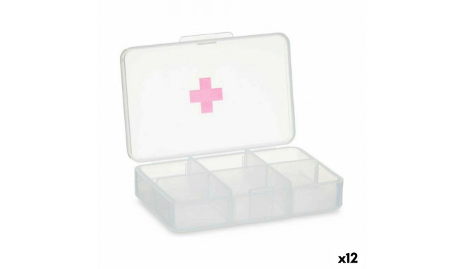 Kastīte ar Nodalījumiem Berilo HW0929-1 Caurspīdīgs Plastmasa 11,5 x 18 x 2,2 cm (12 gb.)