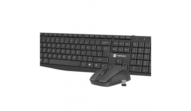 SET 2IN1 NATEC SQUID BLACK KEYBOARD + MOUSE US LAYOUT WIRELESS