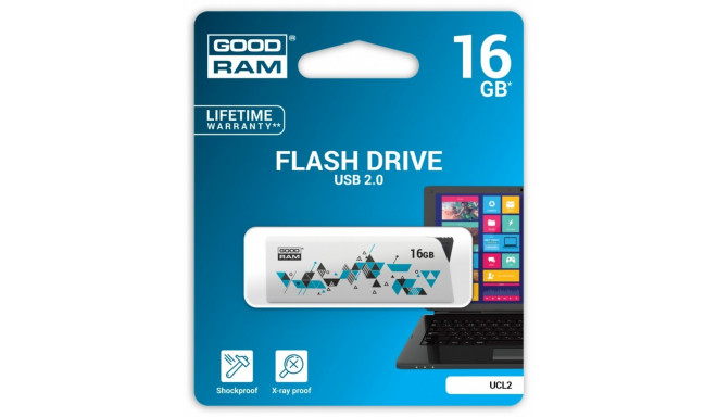 Goodram flash drive 16GB Cl!ck USB 2.0, white