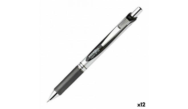 Gela pildspalva Pentel Energel XM Klick 0.7 Melns 12 Daudzums