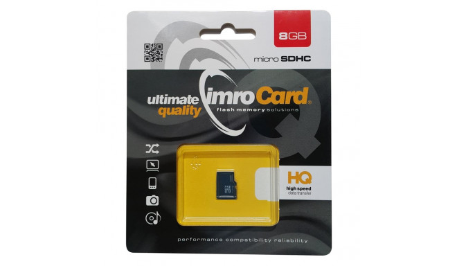 Imro mälukaart microSDHC 8GB Class 4