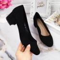 Sergio Leone W SK354C suede block pumps, black (39)