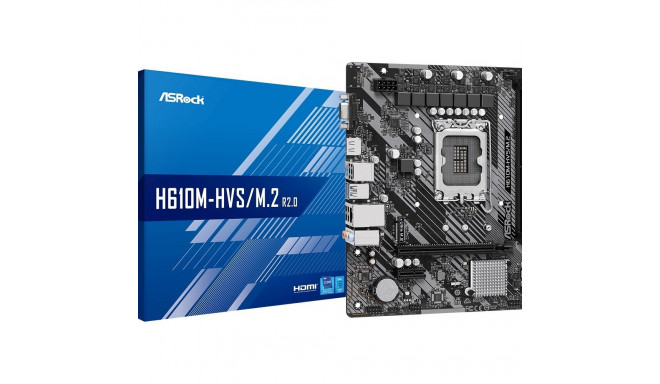 Asrock H610M-HVS/M.2 R2.0 Intel H610 LGA 1700 micro ATX emaplaat