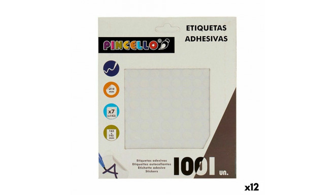 Adhesive labels Pincello 1711073 1711073 White Ø 10 mm 17 x 4 x 19 cm (12 Units)